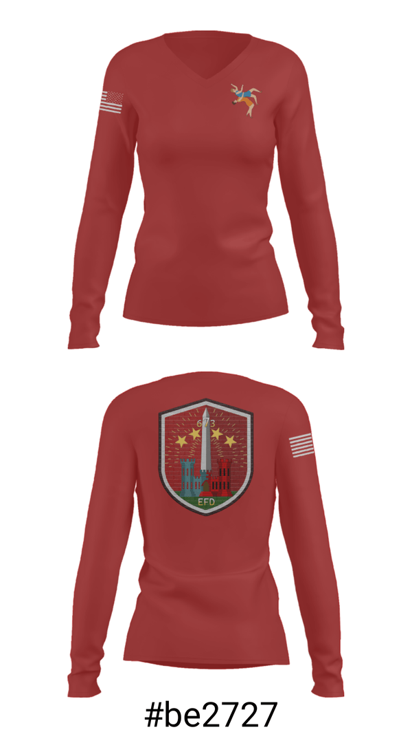 Women's Long Sleeve Vneck Shirt, 673 EFD Vs. 134 FEST, Army, Teamtime, Team time, sublimation, custom sports apparel, team uniforms, spirit wear, spiritwear, sports uniforms, custom shirts, team store, custom team store, fundraiser sports, apparel fundraiser