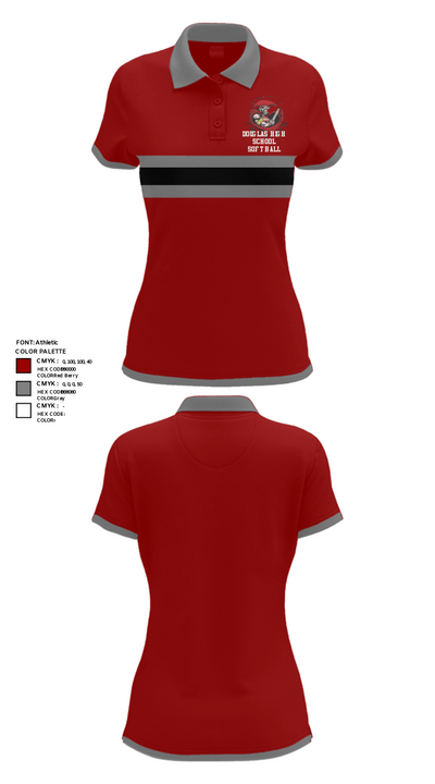 Douglas High School Softball 55696944 Short Sleeve Performance Polo - 35