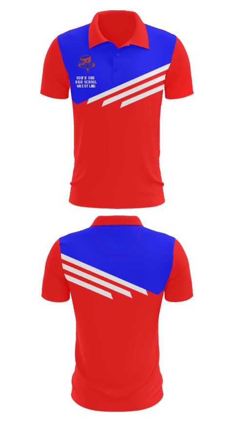 Short Sleeve Performance Polo, South Side High School Wrestling, Wrestling, Teamtime, Team time, sublimation, custom sports apparel, team uniforms, spirit wear, spiritwear, sports uniforms, custom shirts, team store, custom team store, fundraiser sports, apparel fundraiser