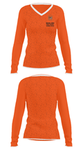 Mangum Junior High School Basketball 87432105 Women's Long Sleeve V-neck Shirt - 34