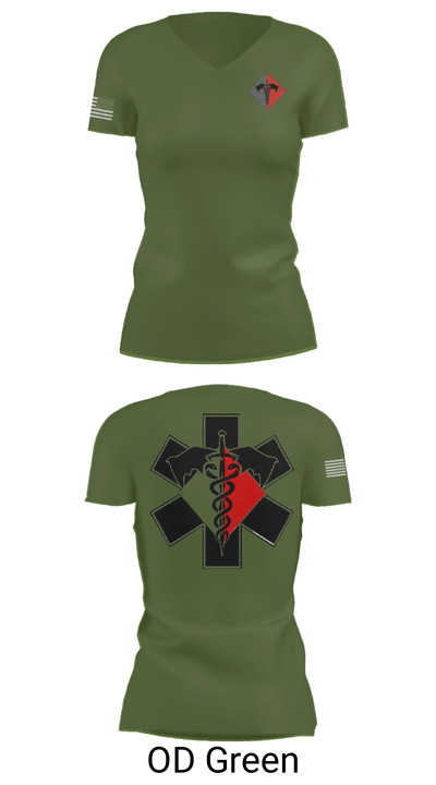 MEDICS 307th AEB 3679991 Women's Short Sleeve V-neck Shirt - 28