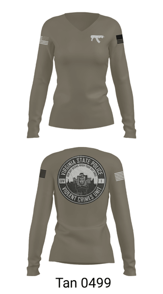 Women's Long Sleeve Vneck Shirt, Violent Crimes Unit, Police, Teamtime, Team time, sublimation, custom sports apparel, team uniforms, spirit wear, spiritwear, sports uniforms, custom shirts, team store, custom team store, fundraiser sports, apparel fundraiser