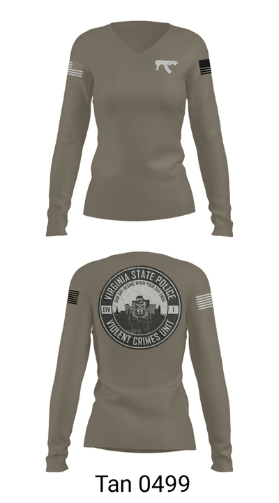 Violent Crimes Unit 81927816 Women's Long Sleeve V-neck Shirt - 39