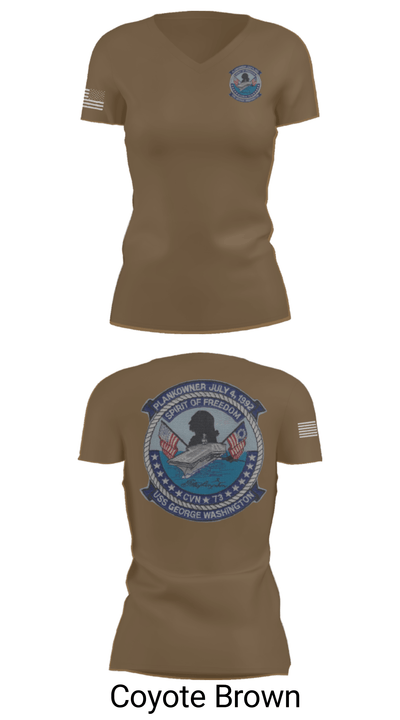 USS GEORGE WASHINGTON CVN-73 87107086 Women's Short Sleeve V-neck Shirt - 12