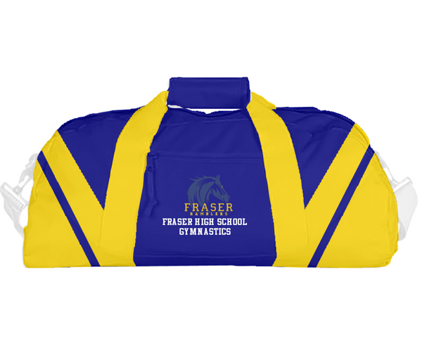Duffle Bag, Fraser High School Gymnastics, Spirit Store, Teamtime, Team time, sublimation, custom sports apparel, team uniforms, spirit wear, spiritwear, sports uniforms, custom shirts, team store, custom team store, fundraiser sports, apparel fundraiser