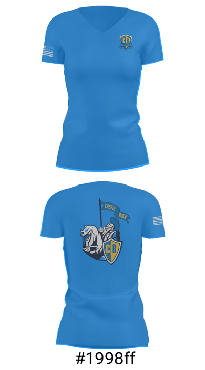Castle Rock Elementary 34121157 Women's Short Sleeve V-neck Shirt - 21