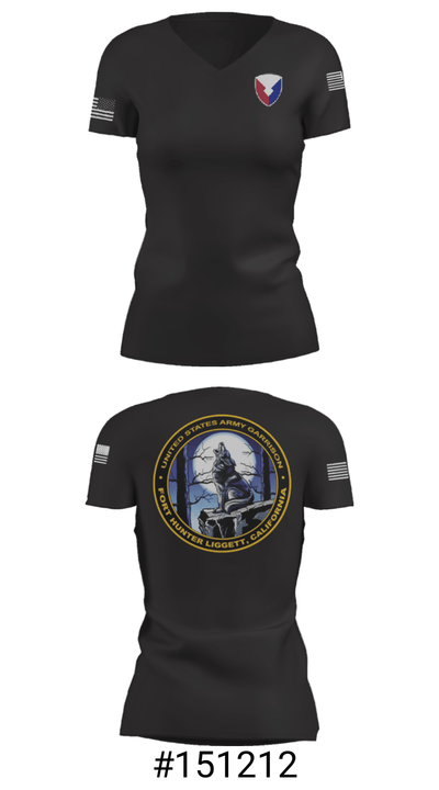 USAG Fort Hunter Liggett 63264859 Women's Short Sleeve V-neck Shirt - 4