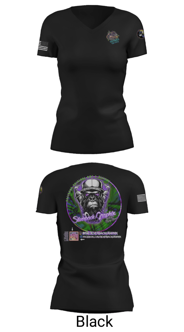 Women's Short Sleeve Vneck Shirt, Silverback Graphix, , Teamtime, Team time, sublimation, custom sports apparel, team uniforms, spirit wear, spiritwear, sports uniforms, custom shirts, team store, custom team store, fundraiser sports, apparel fundraiser
