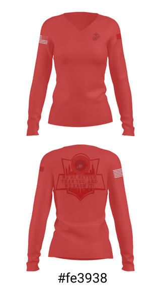 Women's Long Sleeve Vneck Shirt, RSS EMPIRE STATE, Marines, Teamtime, Team time, sublimation, custom sports apparel, team uniforms, spirit wear, spiritwear, sports uniforms, custom shirts, team store, custom team store, fundraiser sports, apparel fundraiser