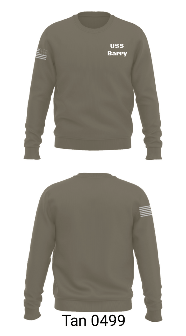 Crew Neck Sweatshirt, USS Barry, Navy, Teamtime, Team time, sublimation, custom sports apparel, team uniforms, spirit wear, spiritwear, sports uniforms, custom shirts, team store, custom team store, fundraiser sports, apparel fundraiser