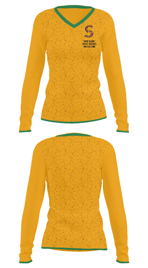 Women's Long Sleeve Vneck Shirt, Southside High School Wrestling, Wrestling, Teamtime, Team time, sublimation, custom sports apparel, team uniforms, spirit wear, spiritwear, sports uniforms, custom shirts, team store, custom team store, fundraiser sports, apparel fundraiser