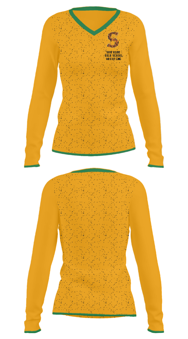 Women's Long Sleeve Vneck Shirt, Southside High School Wrestling, Wrestling, Teamtime, Team time, sublimation, custom sports apparel, team uniforms, spirit wear, spiritwear, sports uniforms, custom shirts, team store, custom team store, fundraiser sports, apparel fundraiser