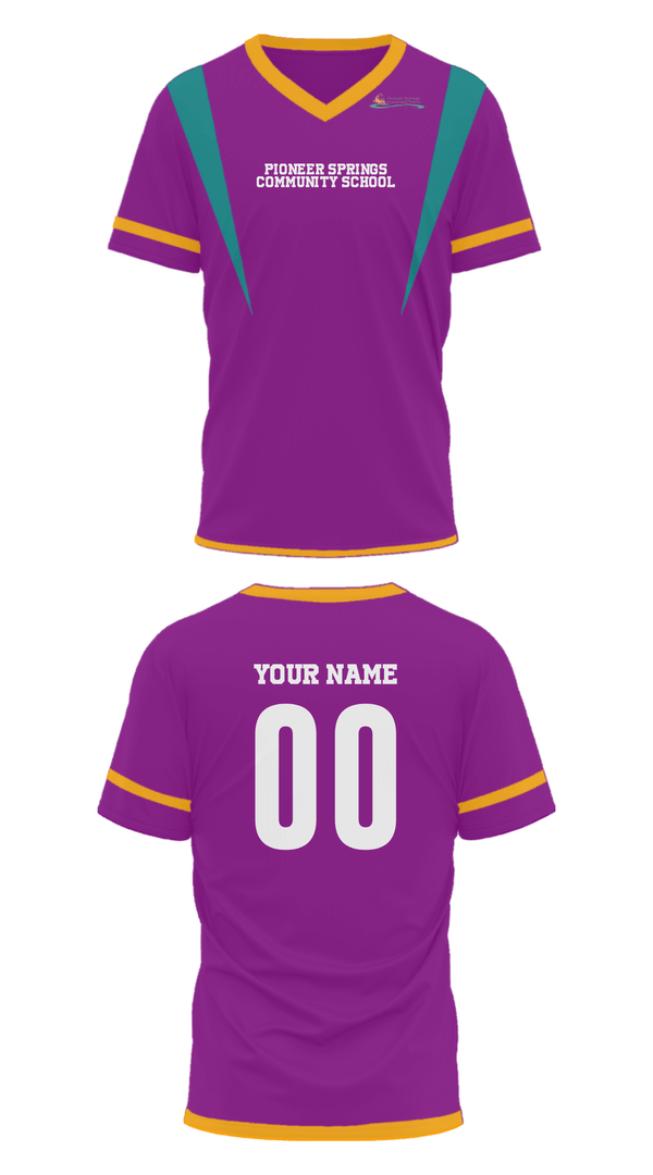 Mens Soccer Jersey, Pioneer Springs Community School, Spirit Store, Teamtime, Team time, sublimation, custom sports apparel, team uniforms, spirit wear, spiritwear, sports uniforms, custom shirts, team store, custom team store, fundraiser sports, apparel fundraiser