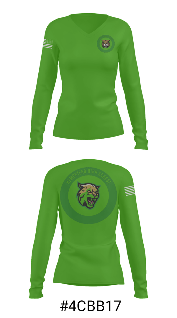 Women's Long Sleeve Vneck Shirt, Hempstead High School Basketball, Women's Basketball, Teamtime, Team time, sublimation, custom sports apparel, team uniforms, spirit wear, spiritwear, sports uniforms, custom shirts, team store, custom team store, fundraiser sports, apparel fundraiser