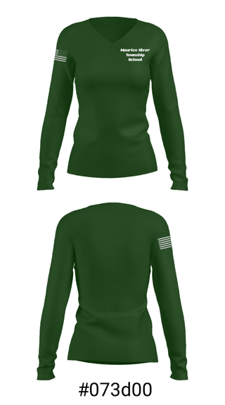 Women's Long Sleeve Vneck Shirt, Maurice River Township School, Spirit Store, Teamtime, Team time, sublimation, custom sports apparel, team uniforms, spirit wear, spiritwear, sports uniforms, custom shirts, team store, custom team store, fundraiser sports, apparel fundraiser
