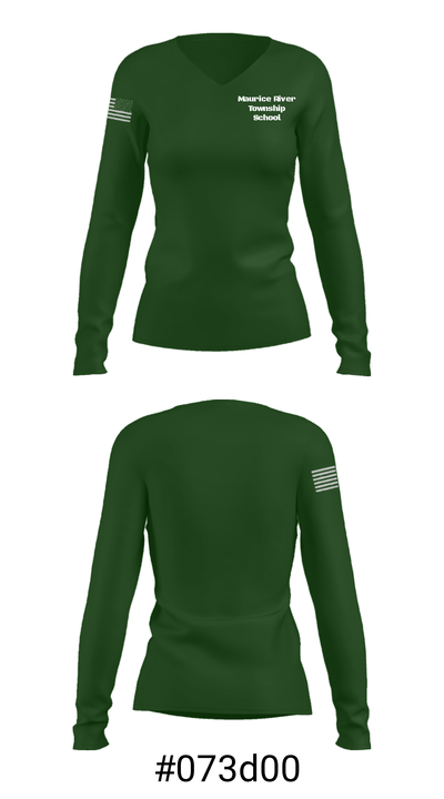Maurice River Township School 3015336 Women's Long Sleeve V-neck Shirt - 20