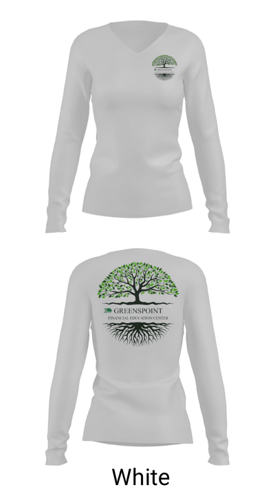 Greens point financial center 85507261 Women's Long Sleeve V-neck Shirt - 6