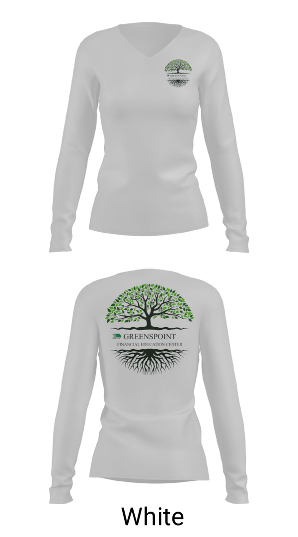 Women's Long Sleeve Vneck Shirt, Greens point financial center, , Teamtime, Team time, sublimation, custom sports apparel, team uniforms, spirit wear, spiritwear, sports uniforms, custom shirts, team store, custom team store, fundraiser sports, apparel fundraiser