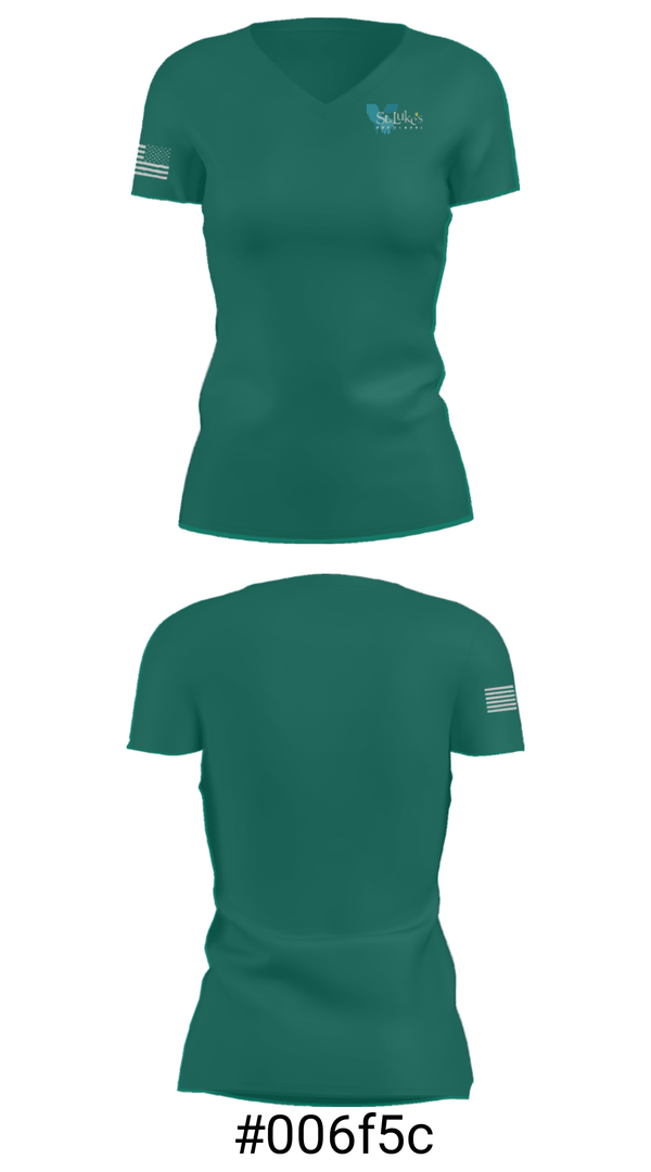 Women's Short Sleeve Vneck Shirt, St Luke's Day School, Spirit Store, Teamtime, Team time, sublimation, custom sports apparel, team uniforms, spirit wear, spiritwear, sports uniforms, custom shirts, team store, custom team store, fundraiser sports, apparel fundraiser