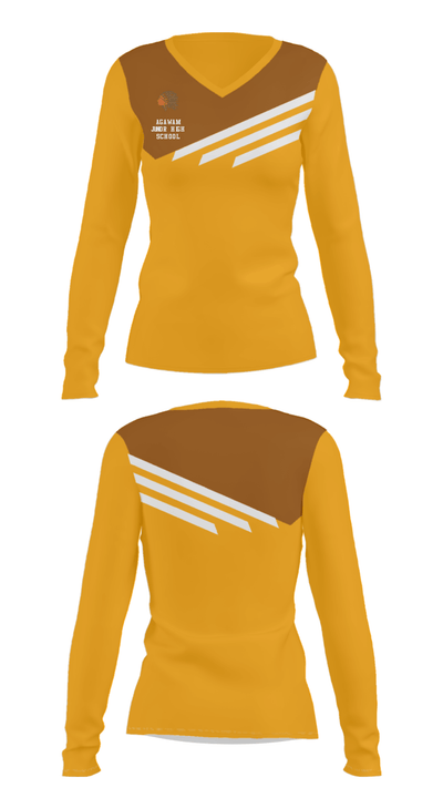 Agawam Junior High School 50400370 Women's Long Sleeve V-neck Shirt - 28