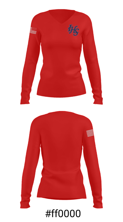 Independence High School Basketball 64084717 Women's Long Sleeve V-neck Shirt - 20