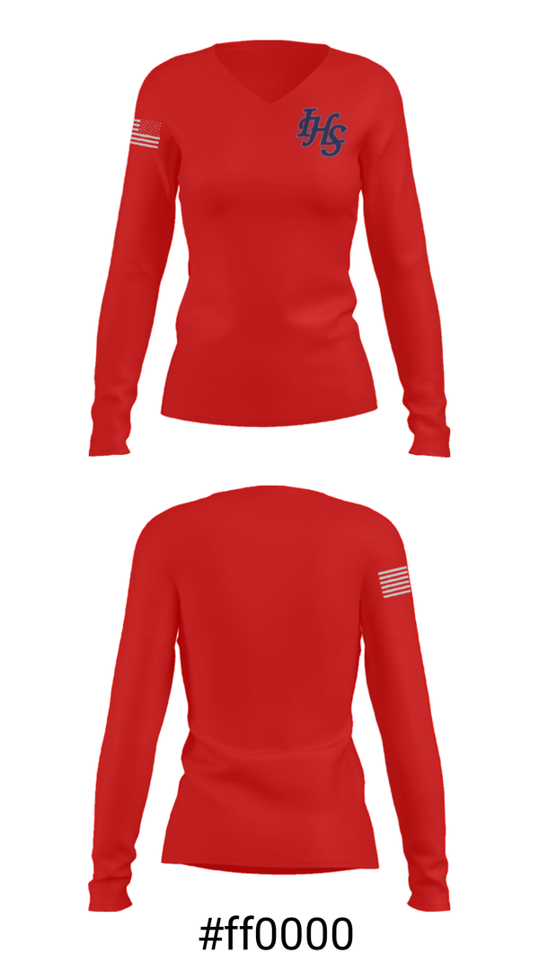 Women's Long Sleeve Vneck Shirt, Independence High School Basketball, Women's Basketball, Teamtime, Team time, sublimation, custom sports apparel, team uniforms, spirit wear, spiritwear, sports uniforms, custom shirts, team store, custom team store, fundraiser sports, apparel fundraiser
