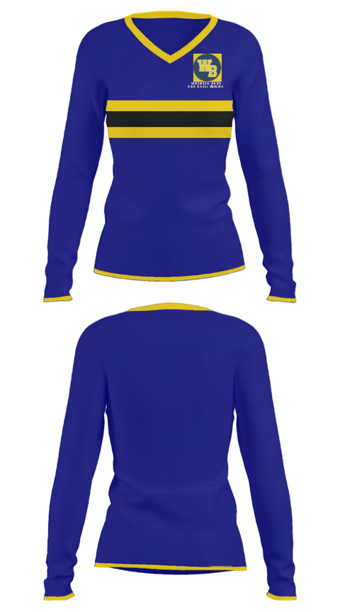 Women's Long Sleeve Vneck Shirt, West Babylon Junior High School Wrestling, Wrestling, Teamtime, Team time, sublimation, custom sports apparel, team uniforms, spirit wear, spiritwear, sports uniforms, custom shirts, team store, custom team store, fundraiser sports, apparel fundraiser