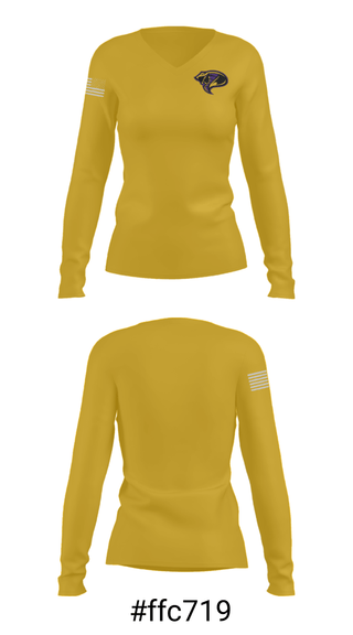Women's Long Sleeve Vneck Shirt, Fountain Lake Middle School, Spirit Store, Teamtime, Team time, sublimation, custom sports apparel, team uniforms, spirit wear, spiritwear, sports uniforms, custom shirts, team store, custom team store, fundraiser sports, apparel fundraiser