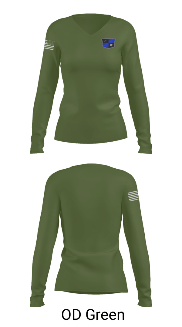 Women's Long Sleeve Vneck Shirt, Charlie West, Police, Teamtime, Team time, sublimation, custom sports apparel, team uniforms, spirit wear, spiritwear, sports uniforms, custom shirts, team store, custom team store, fundraiser sports, apparel fundraiser