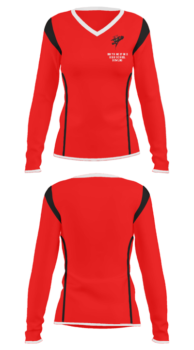 North Medford High School Bowling 87225062 Women's Long Sleeve V-neck Shirt - 29