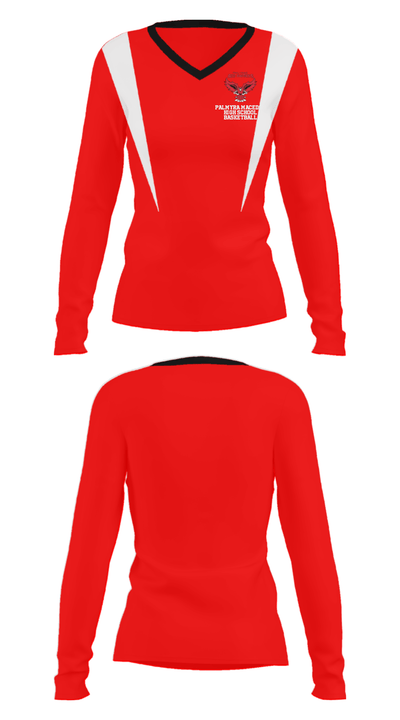 Palmyra-Macedon High School Basketball 34852381 Women's Long Sleeve V-neck Shirt - 29
