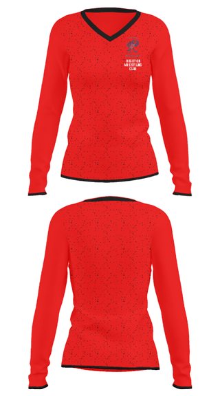 Women's Long Sleeve Vneck Shirt, Hugoton Wrestling Club, Wrestling, Teamtime, Team time, sublimation, custom sports apparel, team uniforms, spirit wear, spiritwear, sports uniforms, custom shirts, team store, custom team store, fundraiser sports, apparel fundraiser