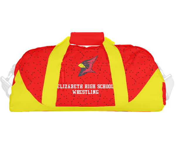 Duffle Bag, Elizabeth High School Wrestling, Wrestling, Teamtime, Team time, sublimation, custom sports apparel, team uniforms, spirit wear, spiritwear, sports uniforms, custom shirts, team store, custom team store, fundraiser sports, apparel fundraiser