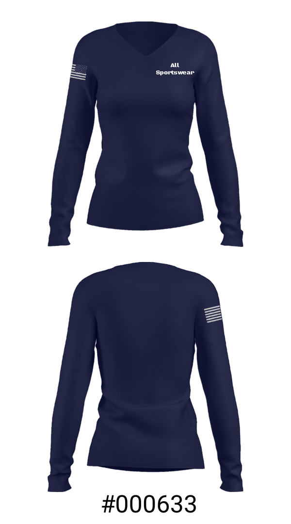 Women's Long Sleeve Vneck Shirt, All Sportswear, Spirit Store, Teamtime, Team time, sublimation, custom sports apparel, team uniforms, spirit wear, spiritwear, sports uniforms, custom shirts, team store, custom team store, fundraiser sports, apparel fundraiser