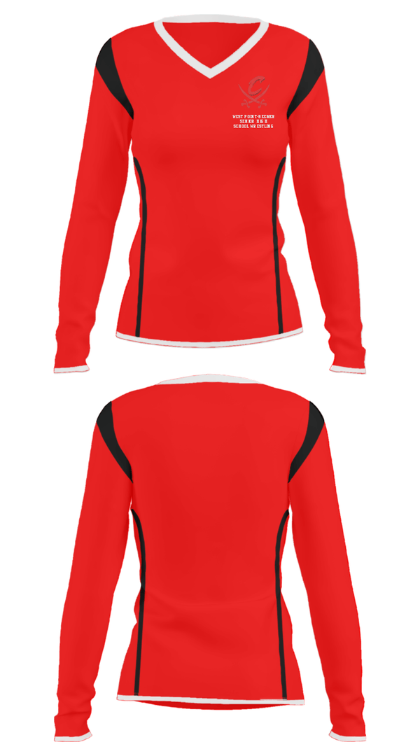 Women's Long Sleeve Vneck Shirt, West Point-Beemer Senior High School Wrestling, Wrestling, Teamtime, Team time, sublimation, custom sports apparel, team uniforms, spirit wear, spiritwear, sports uniforms, custom shirts, team store, custom team store, fundraiser sports, apparel fundraiser