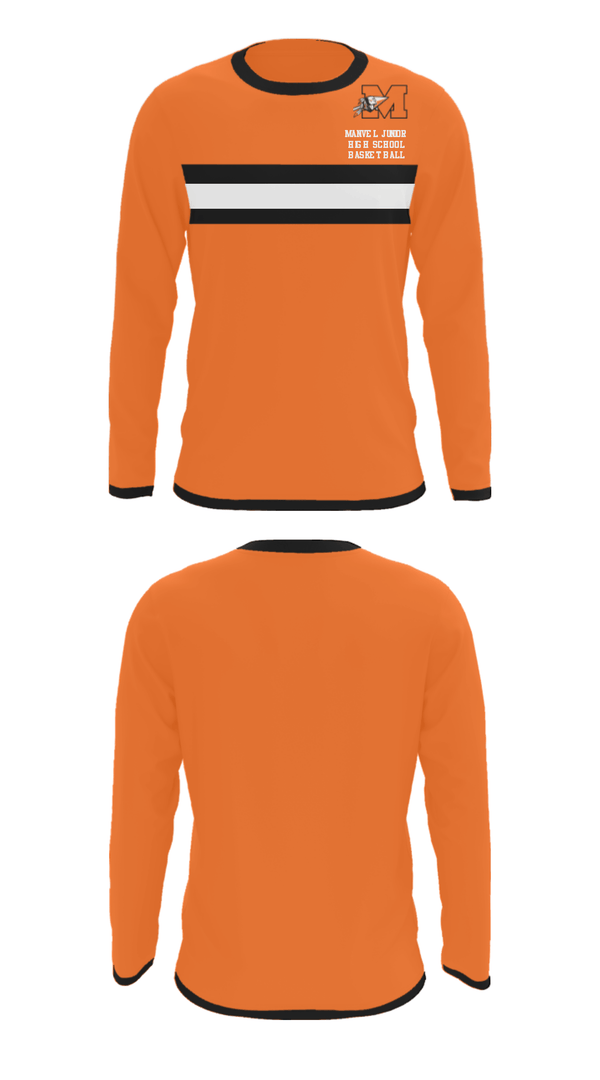 Long Sleeve Performance Shirt, Manvel Junior High School Basketball, Women's Basketball, Teamtime, Team time, sublimation, custom sports apparel, team uniforms, spirit wear, spiritwear, sports uniforms, custom shirts, team store, custom team store, fundraiser sports, apparel fundraiser