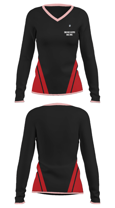 Drunk Hippo Racing 90284790 Women's Long Sleeve V-neck Shirt - 23