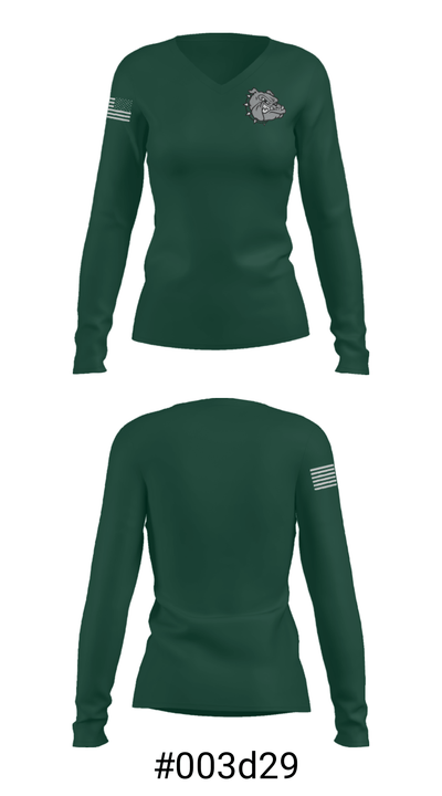 Monrovia Middle School 78493144 Women's Long Sleeve V-neck Shirt - 20