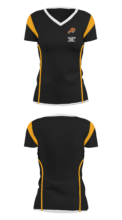 Clay Center Community School Basketball 90517199 Women's Short Sleeve V-neck Shirt - 31