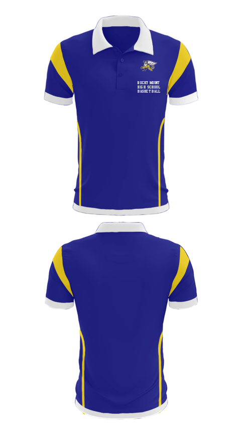 Short Sleeve Performance Polo, Rocky Mount High School Basketball, Men's Basketball, Teamtime, Team time, sublimation, custom sports apparel, team uniforms, spirit wear, spiritwear, sports uniforms, custom shirts, team store, custom team store, fundraiser sports, apparel fundraiser