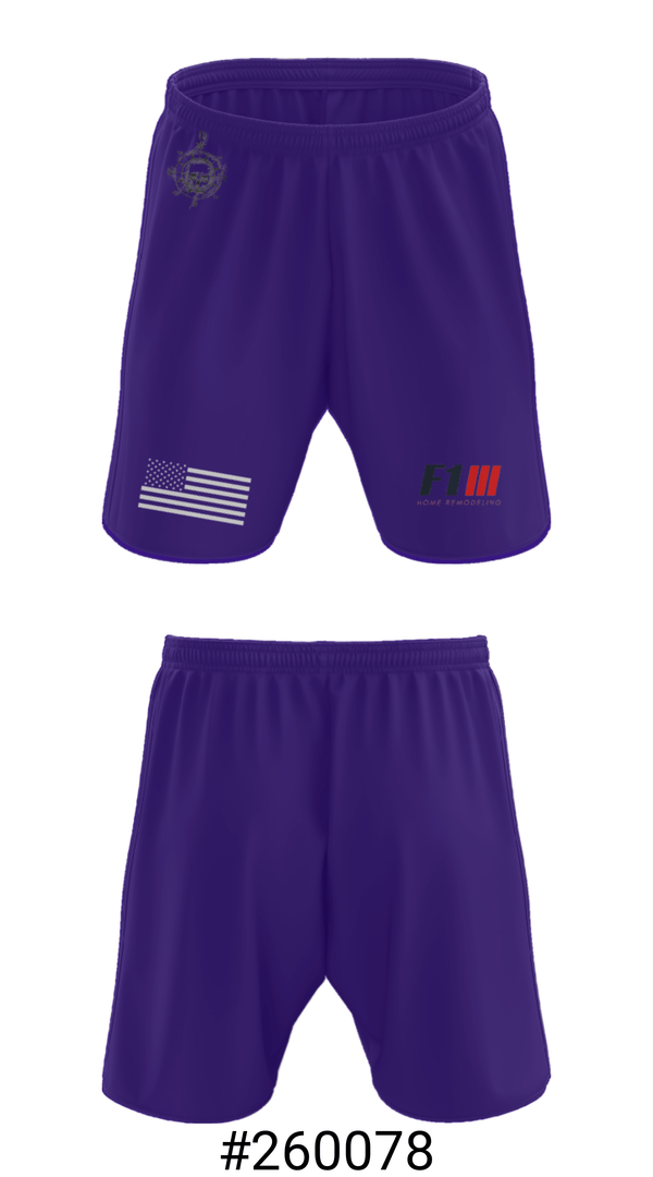 Athletic Shorts With Pockets, F1 Home Remodeling, , Teamtime, Team time, sublimation, custom sports apparel, team uniforms, spirit wear, spiritwear, sports uniforms, custom shirts, team store, custom team store, fundraiser sports, apparel fundraiser