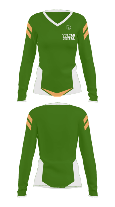 Vulcan Digital 51917282 Women's Long Sleeve V-neck Shirt - 25