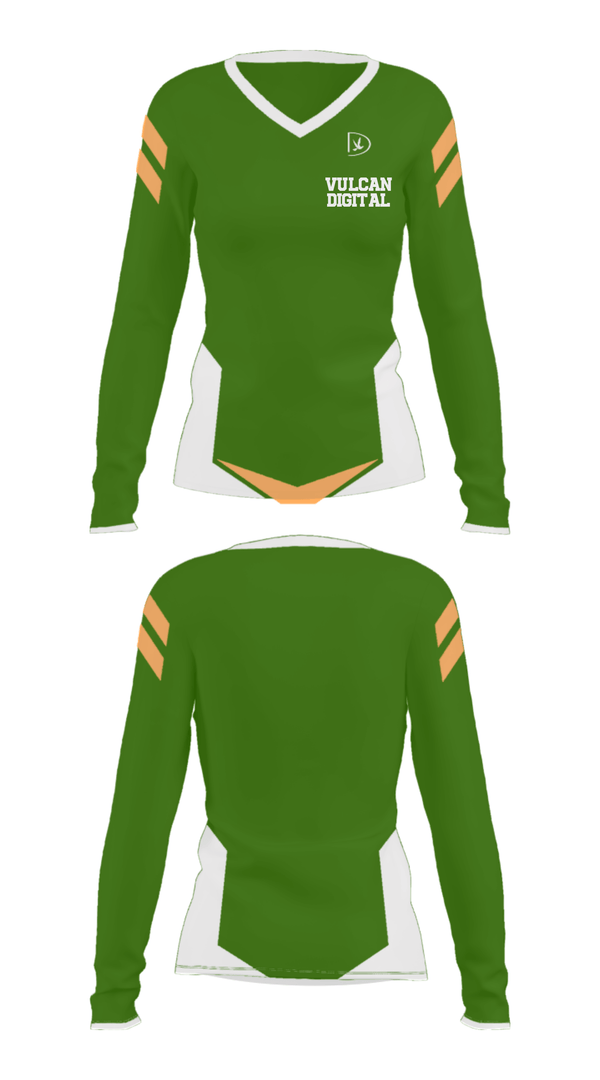 Women's Long Sleeve Vneck Shirt, Vulcan Digital, , Teamtime, Team time, sublimation, custom sports apparel, team uniforms, spirit wear, spiritwear, sports uniforms, custom shirts, team store, custom team store, fundraiser sports, apparel fundraiser