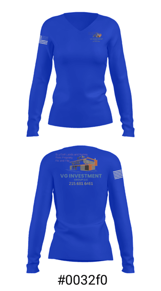 Women's Long Sleeve Vneck Shirt, VG Investment Group LLC, , Teamtime, Team time, sublimation, custom sports apparel, team uniforms, spirit wear, spiritwear, sports uniforms, custom shirts, team store, custom team store, fundraiser sports, apparel fundraiser