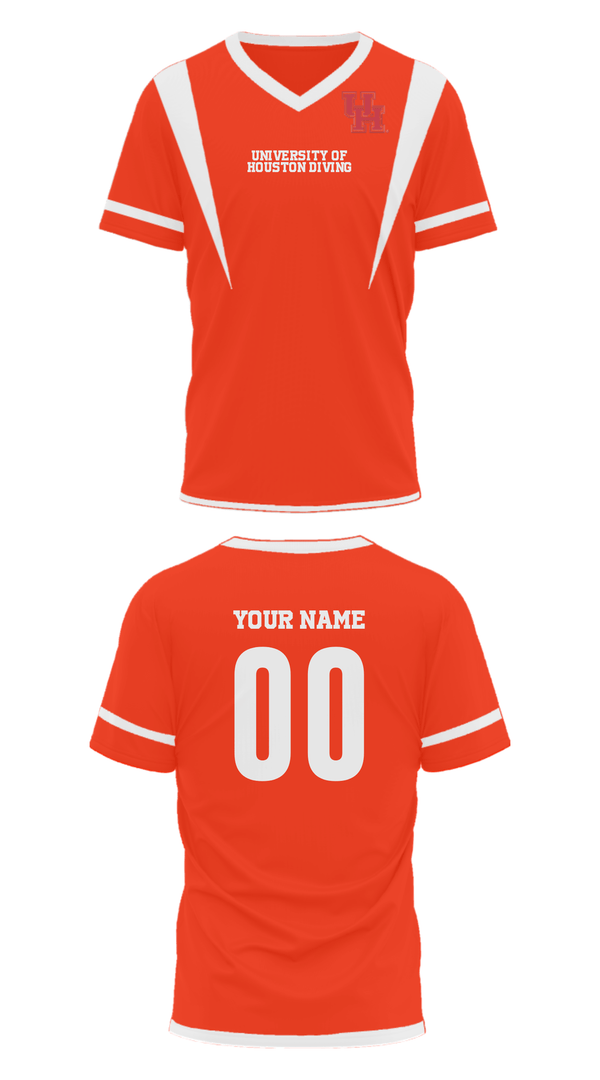 Mens Soccer Jersey, University Of Houston Diving, Spirit Store, Teamtime, Team time, sublimation, custom sports apparel, team uniforms, spirit wear, spiritwear, sports uniforms, custom shirts, team store, custom team store, fundraiser sports, apparel fundraiser