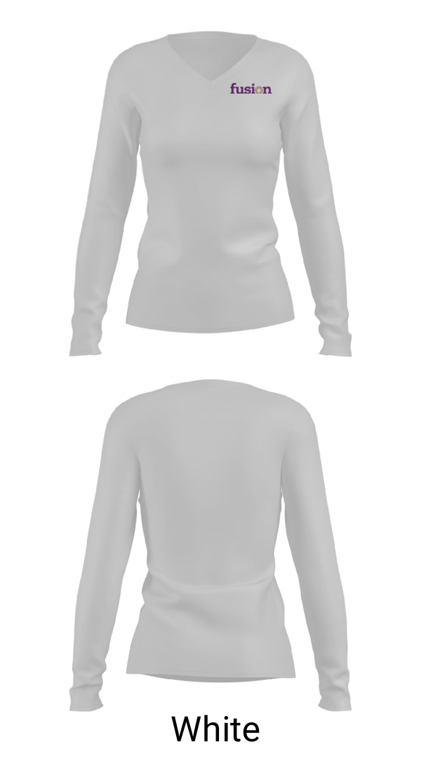 Women's Long Sleeve Vneck Shirt, Fusion Academy Slk Southlake, Spirit Store, Teamtime, Team time, sublimation, custom sports apparel, team uniforms, spirit wear, spiritwear, sports uniforms, custom shirts, team store, custom team store, fundraiser sports, apparel fundraiser