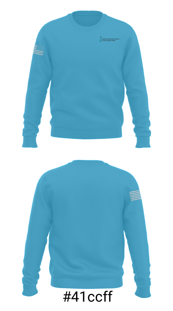 Crew Neck Sweatshirt, Jewish Community Center of the Lehigh Valley, Spirit Store, Teamtime, Team time, sublimation, custom sports apparel, team uniforms, spirit wear, spiritwear, sports uniforms, custom shirts, team store, custom team store, fundraiser sports, apparel fundraiser