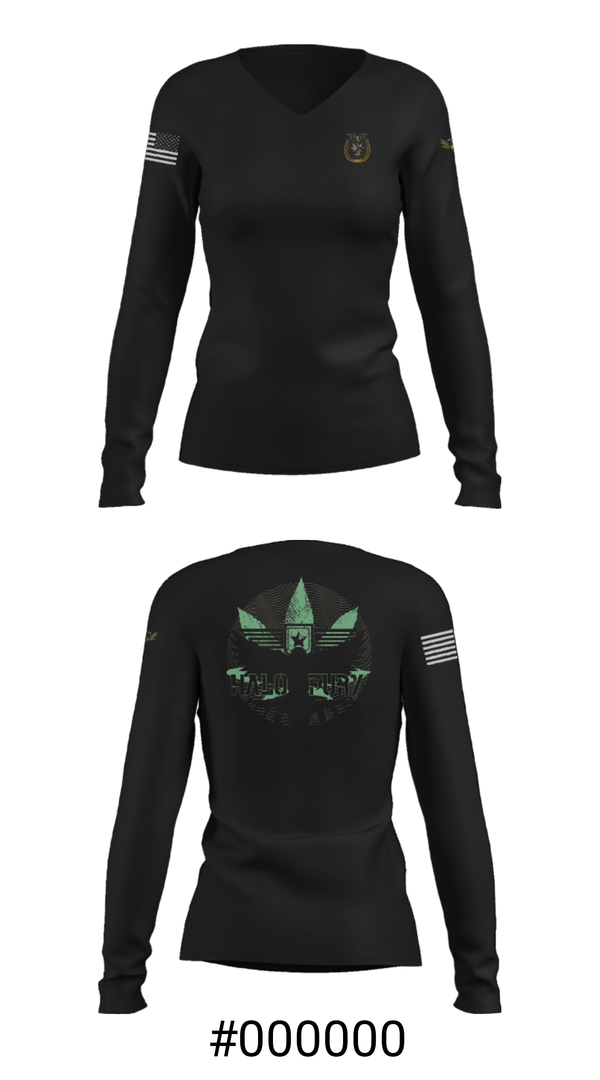 Women's Long Sleeve Vneck Shirt, HALO-FURY, , Teamtime, Team time, sublimation, custom sports apparel, team uniforms, spirit wear, spiritwear, sports uniforms, custom shirts, team store, custom team store, fundraiser sports, apparel fundraiser