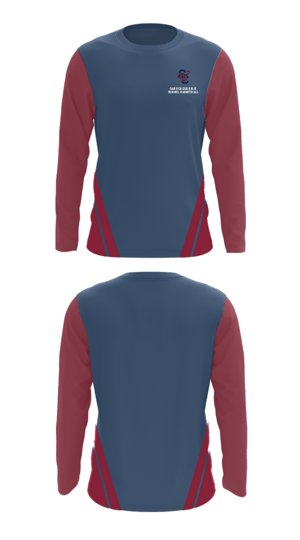 Long Sleeve Performance Shirt, Sand Creek High School Basketball, Men's Basketball, Teamtime, Team time, sublimation, custom sports apparel, team uniforms, spirit wear, spiritwear, sports uniforms, custom shirts, team store, custom team store, fundraiser sports, apparel fundraiser