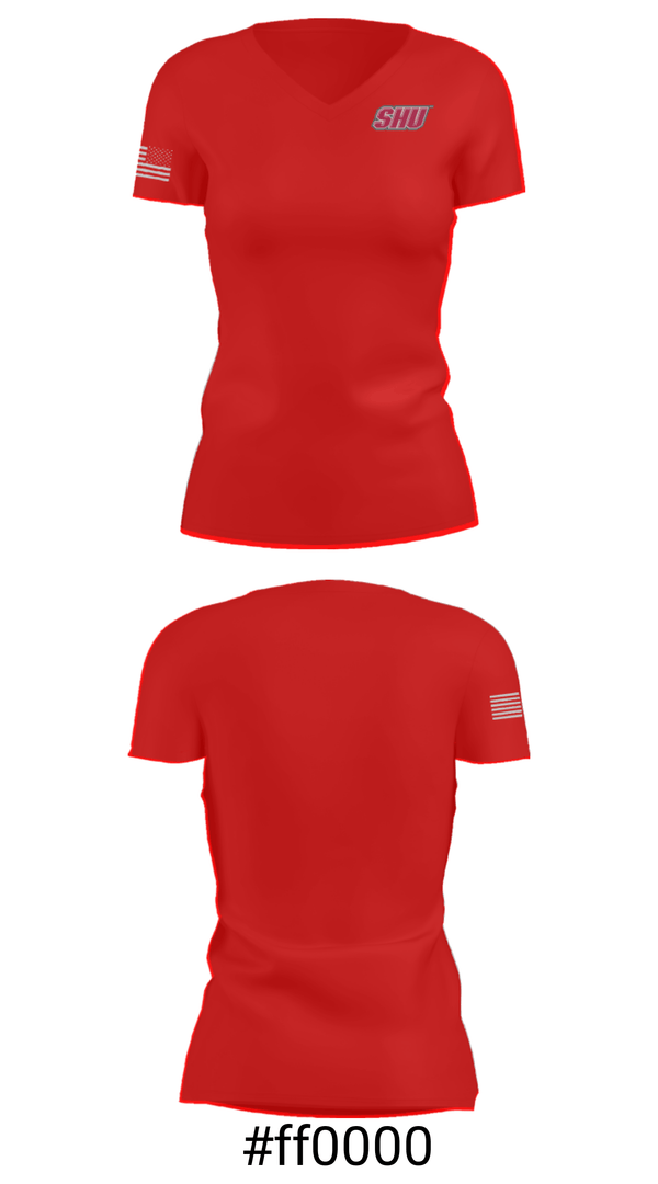 Women's Short Sleeve Vneck Shirt, Sacred Heart University Basketball, Women's Basketball, Teamtime, Team time, sublimation, custom sports apparel, team uniforms, spirit wear, spiritwear, sports uniforms, custom shirts, team store, custom team store, fundraiser sports, apparel fundraiser